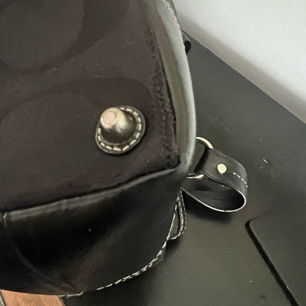 Coach Hampton Signature Python Stripe Carryall Satchel - Picture 13 of 17